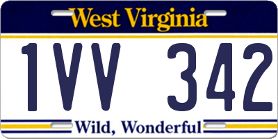 WV license plate 1VV342