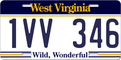 WV license plate 1VV346