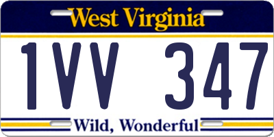 WV license plate 1VV347