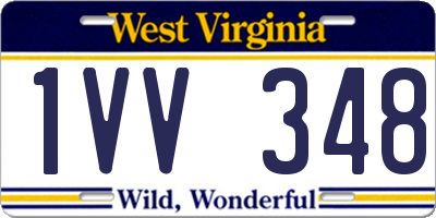 WV license plate 1VV348