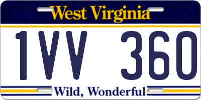 WV license plate 1VV360