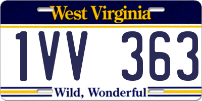 WV license plate 1VV363