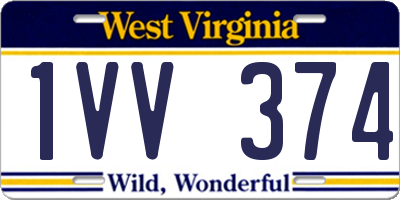 WV license plate 1VV374