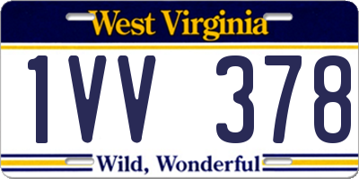 WV license plate 1VV378