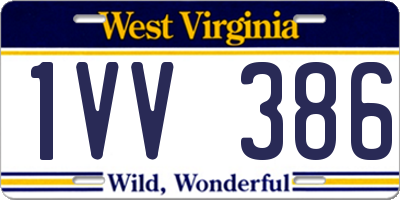 WV license plate 1VV386