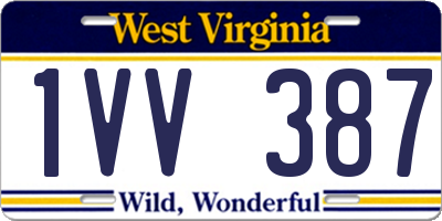 WV license plate 1VV387