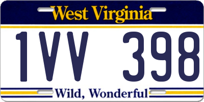 WV license plate 1VV398