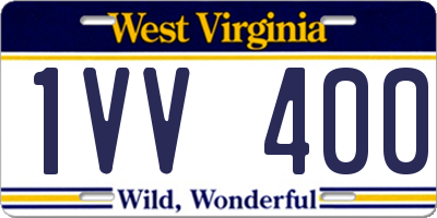 WV license plate 1VV400