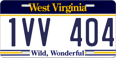 WV license plate 1VV404