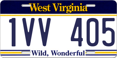 WV license plate 1VV405