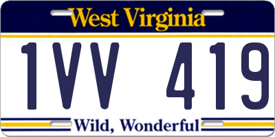 WV license plate 1VV419