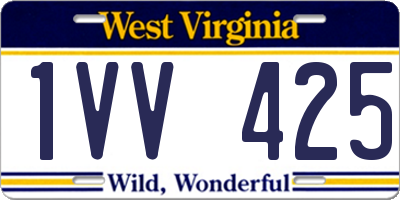 WV license plate 1VV425