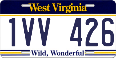 WV license plate 1VV426