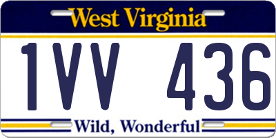 WV license plate 1VV436