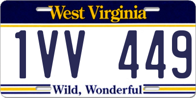 WV license plate 1VV449