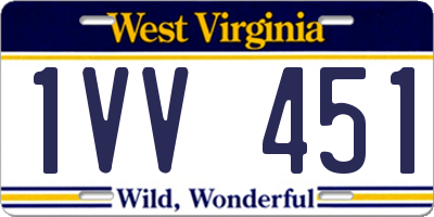 WV license plate 1VV451