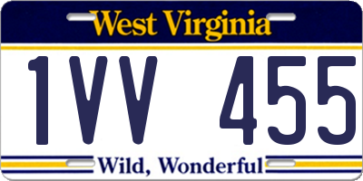 WV license plate 1VV455