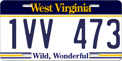 WV license plate 1VV473