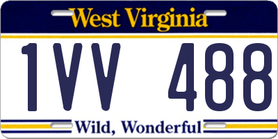 WV license plate 1VV488