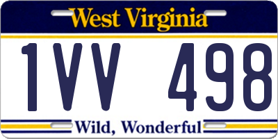 WV license plate 1VV498