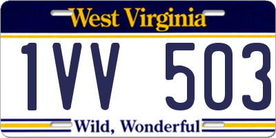 WV license plate 1VV503