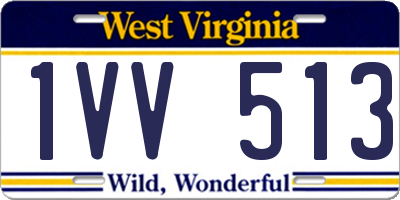 WV license plate 1VV513