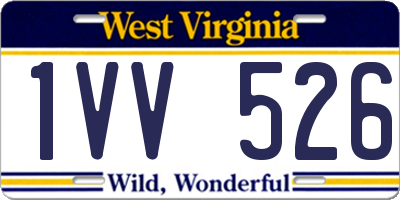 WV license plate 1VV526
