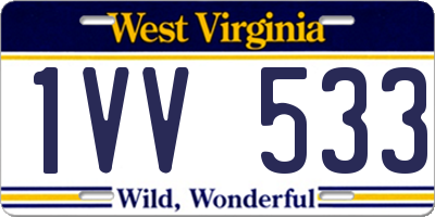 WV license plate 1VV533