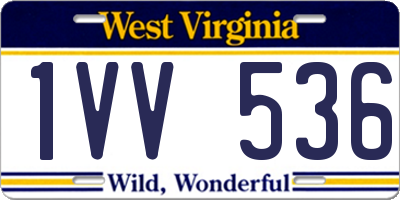 WV license plate 1VV536