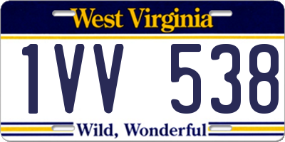 WV license plate 1VV538