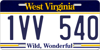 WV license plate 1VV540