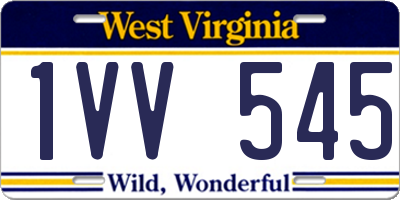 WV license plate 1VV545