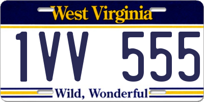 WV license plate 1VV555