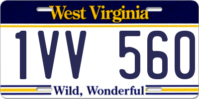 WV license plate 1VV560
