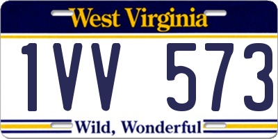 WV license plate 1VV573