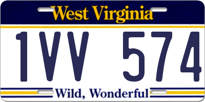 WV license plate 1VV574