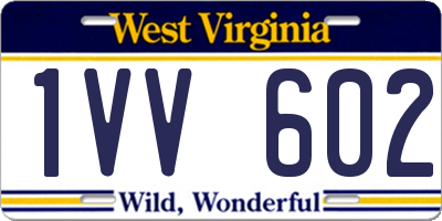 WV license plate 1VV602