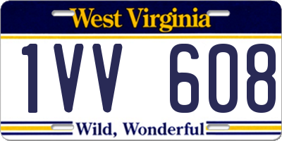 WV license plate 1VV608