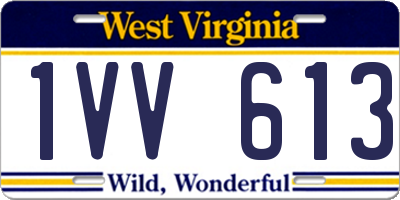 WV license plate 1VV613