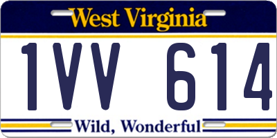 WV license plate 1VV614
