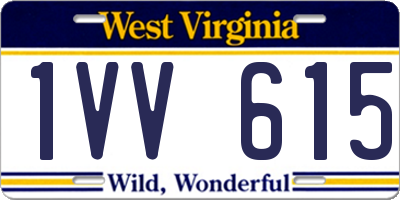 WV license plate 1VV615