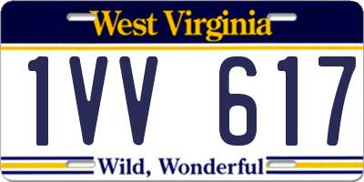 WV license plate 1VV617