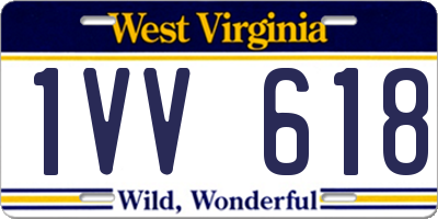 WV license plate 1VV618