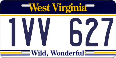 WV license plate 1VV627