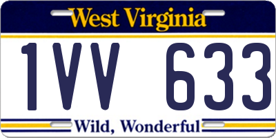 WV license plate 1VV633