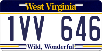 WV license plate 1VV646