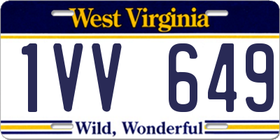 WV license plate 1VV649