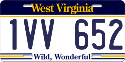 WV license plate 1VV652