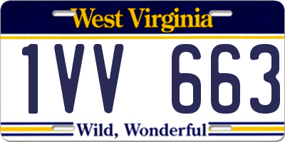 WV license plate 1VV663