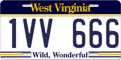 WV license plate 1VV666